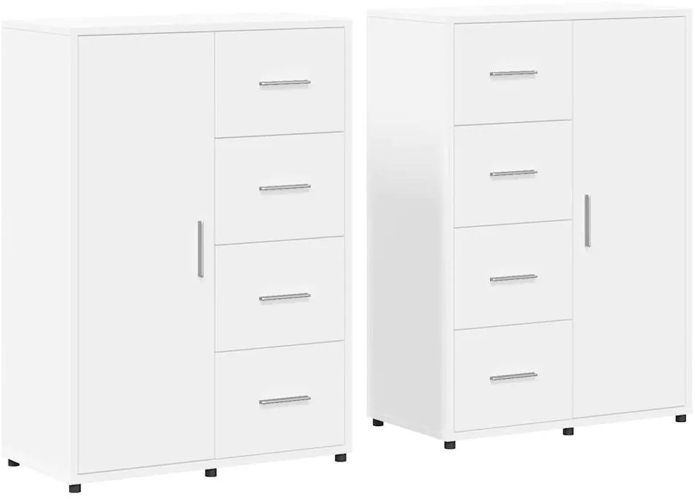 3276588 vidaXL Сайдборди, 2 бр, бели, 60x31x84 см, инженерно дърво