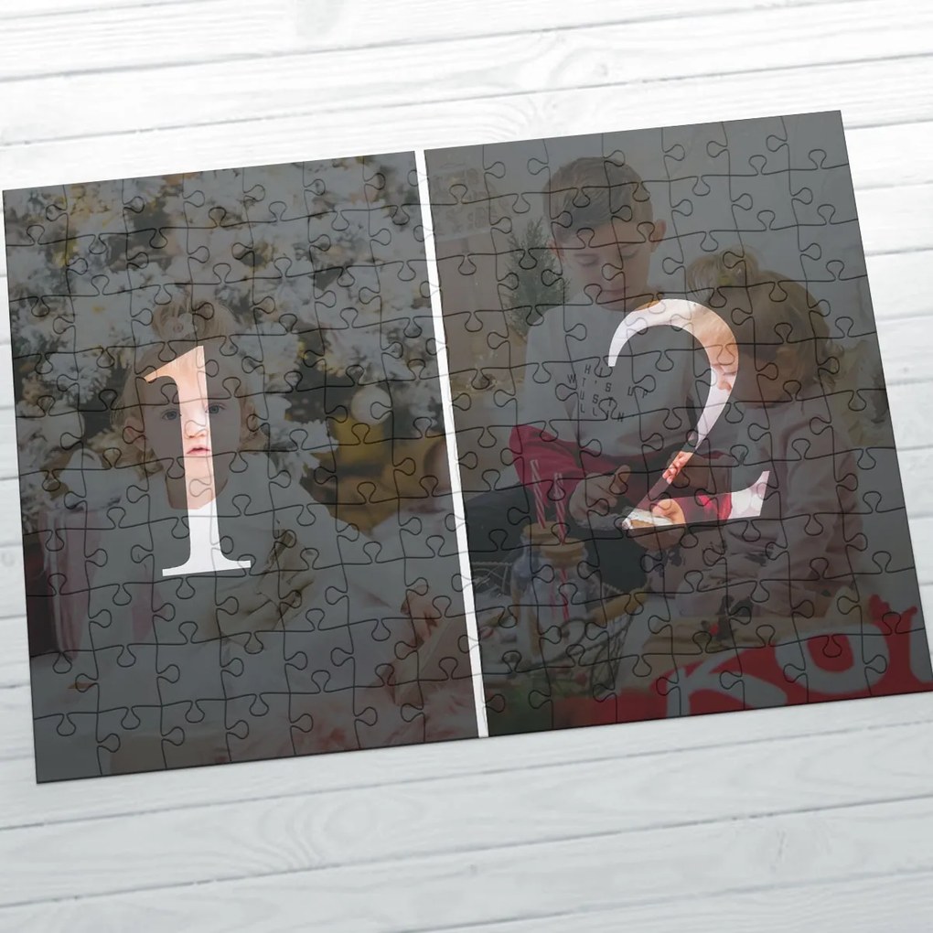Картонен пъзел А4 с две снимки – Колаж