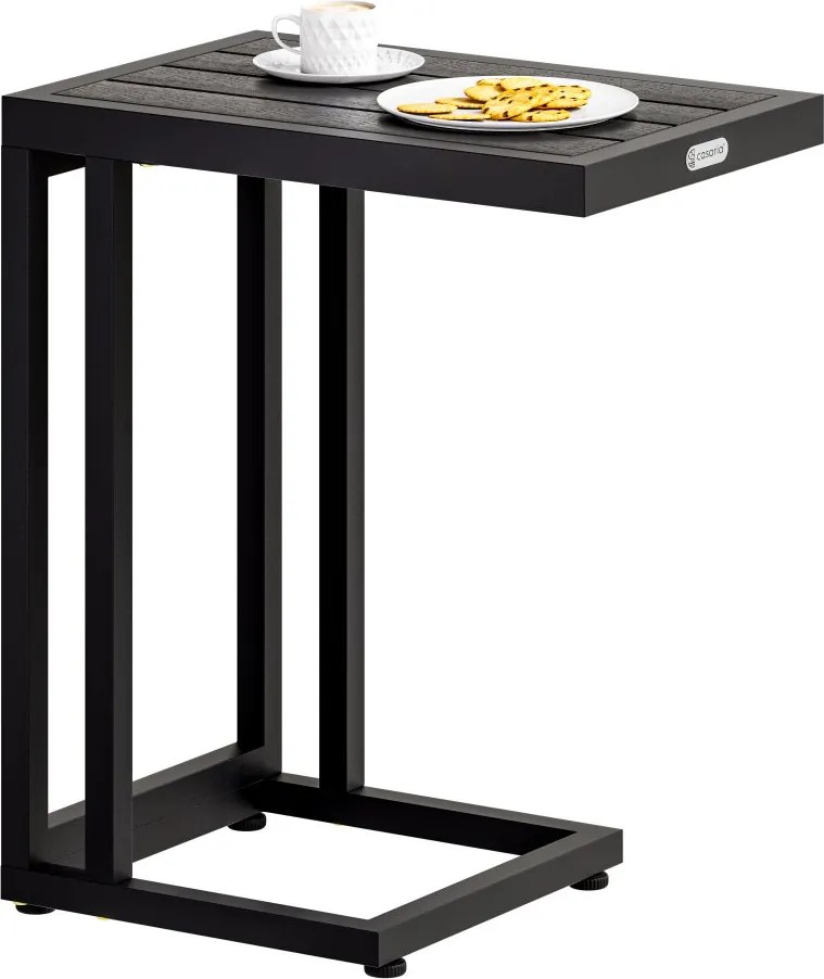 Странична масичка с WPC плоскост - 65,5 x 50 x 40 cm Сив