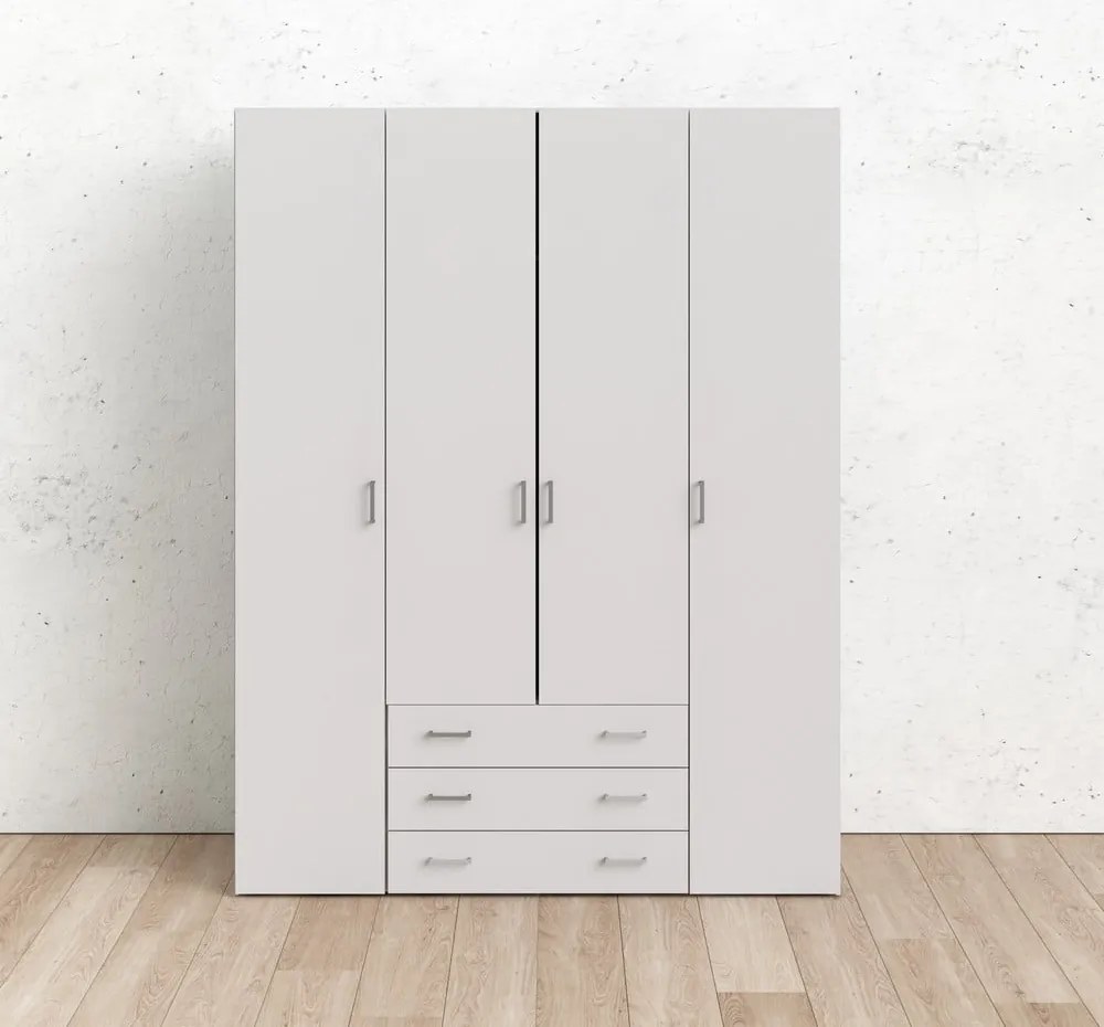 Бял гардероб 154x200 cm Space – Tvilum