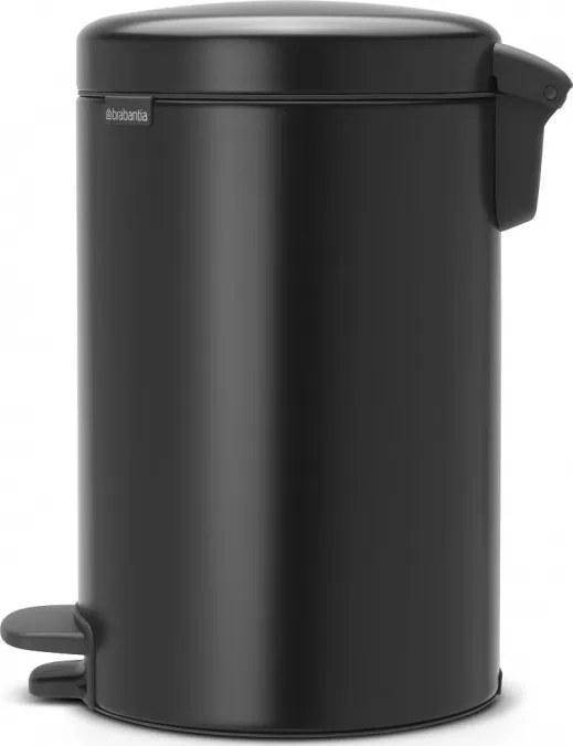Кош за боклук с педал Brabantia NewIcon 649029, 12 л, Плавно затваряне, Противоплъзгаща основа, Черен