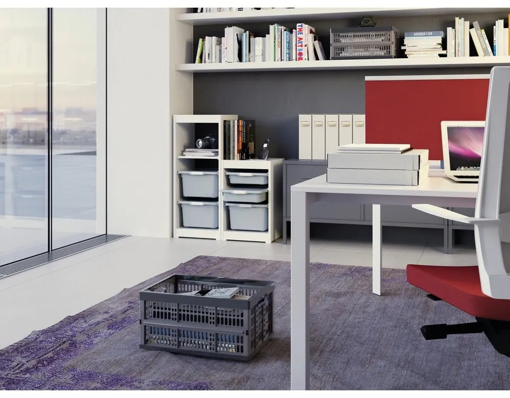 Сива пластмасова кутия за съхранение 47,5x34,5x23,5 cm Folding Crate – KIS