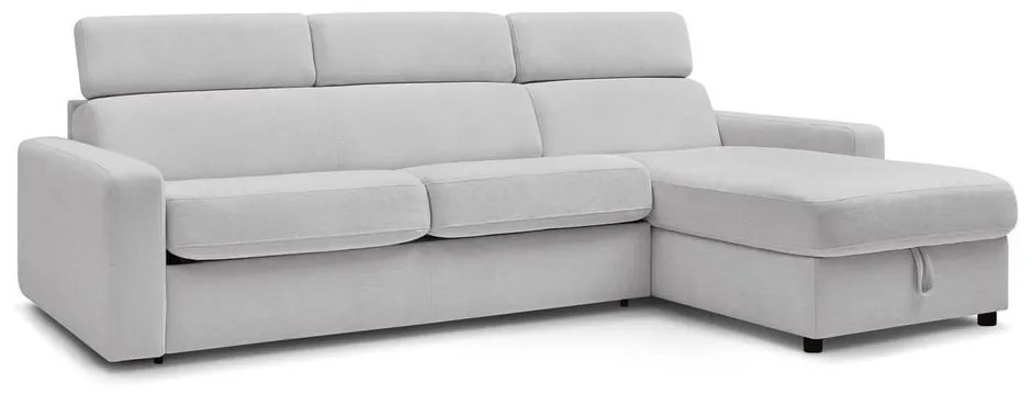 Светлосив разтегателен ъглов диван (променлив) Monaco – Bobochic Paris