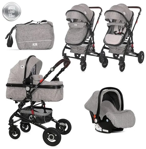 Комбинирана детска количка ALBA PREMIUM SET LORELLI - STEEL Grey