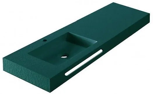 Мивка за баня " RESIN POLY MARBLE" ICC 12046DG/L, стенен монтаж, смола, тъмно зелен мат, 120x46см