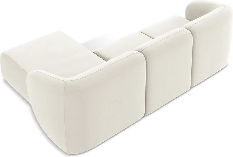 Бежов кадифен ъглов диван (десен ъгъл) Lani – Makamii