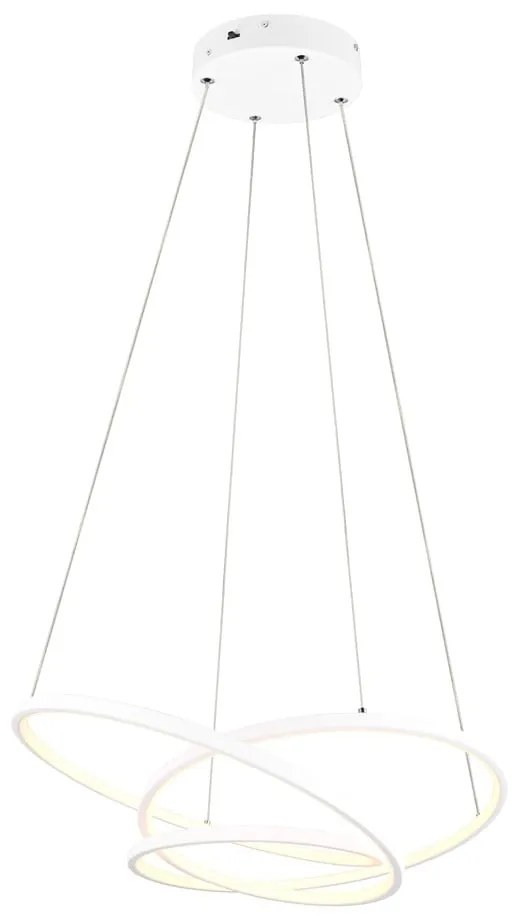 Бяло LED затъмняващо се висящо осветително тяло Darvin – Trio