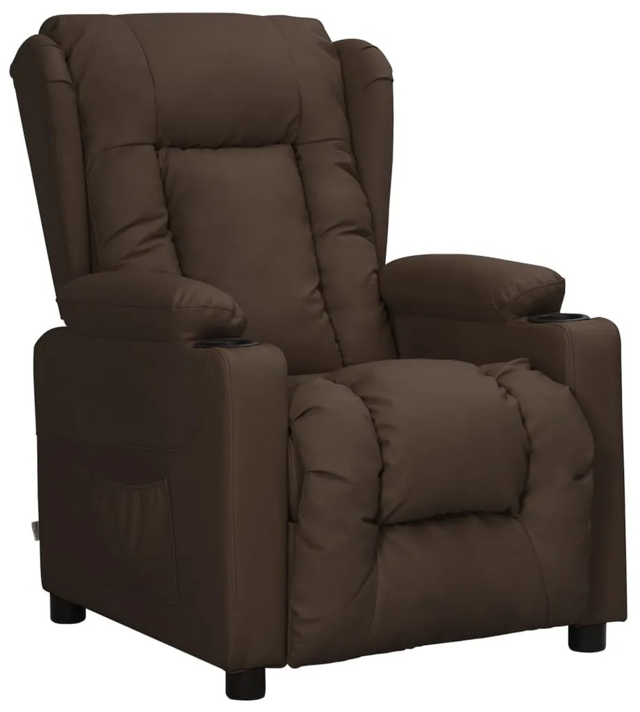 3093444 vidaXL Изправящ стол, кафяв, изкуствена кожа