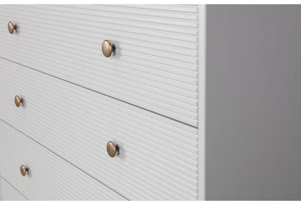 Светлосив нисък скрин от борова дървесина 94x91 cm Madu - WOOOD