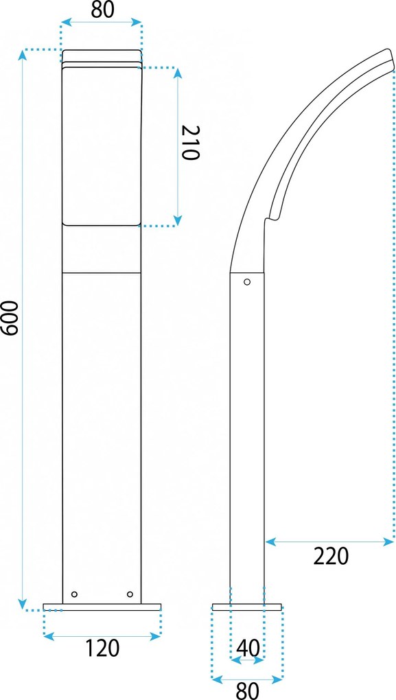 Градинска стояща LED лампа JNH033-G Black