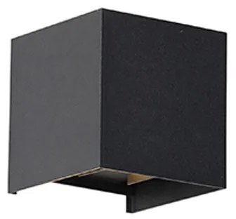 Външна стенна лампа черна с LED 2-светлина IP54 - Edwin
