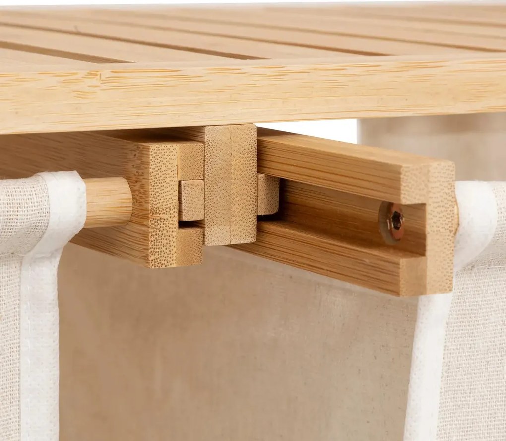 Етажерка 5five Tidy Box, С 2 коша за пране, Бамбук