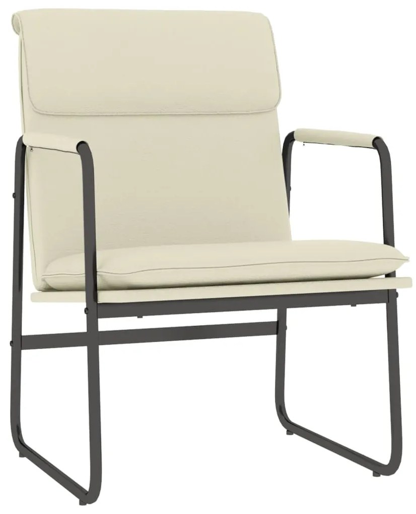 351361 vidaXL Стол шезлонг, кремав, 55x64x80 см, изкуствена кожа