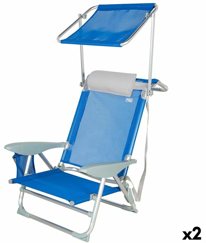 Плажен стол Aktive Син 47 x 67 x 43 cm (2 броя)