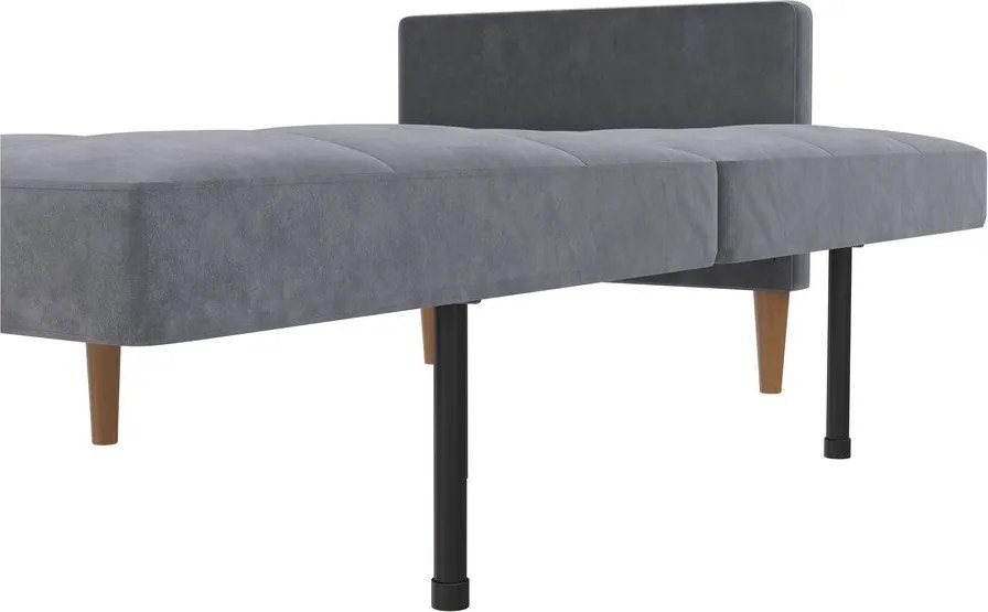 Сив кадифен сгъваем диван 207 cm Lilly – Støraa