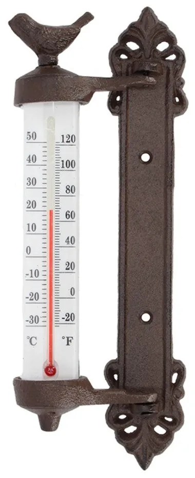 Чугунен стенен термометър Dekor Bird, височина 27,3 cm - Esschert Design