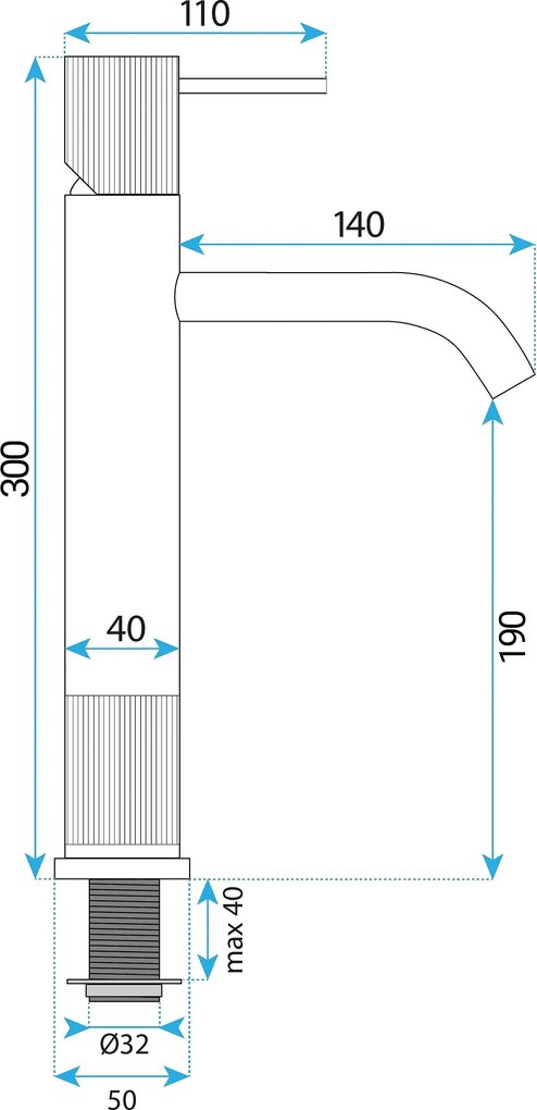 Смесител за баня Rea Lungo Stripe Brush Gold