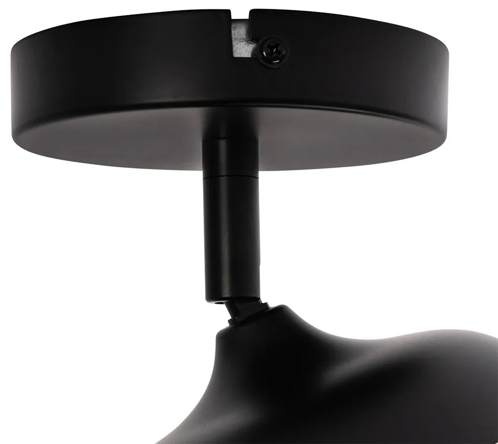 Дизайнерски прожектор черен със злато и опушено стъкло - Kyan