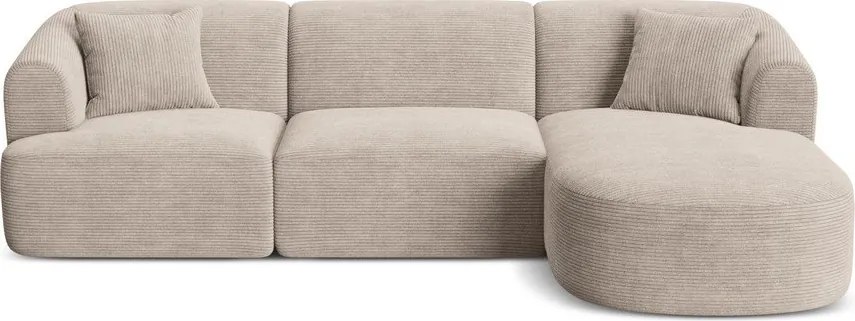 Светлокафяв ъглов диван от рипсено кадифе (десен ъгъл) Campi – Cosmopolitan Design