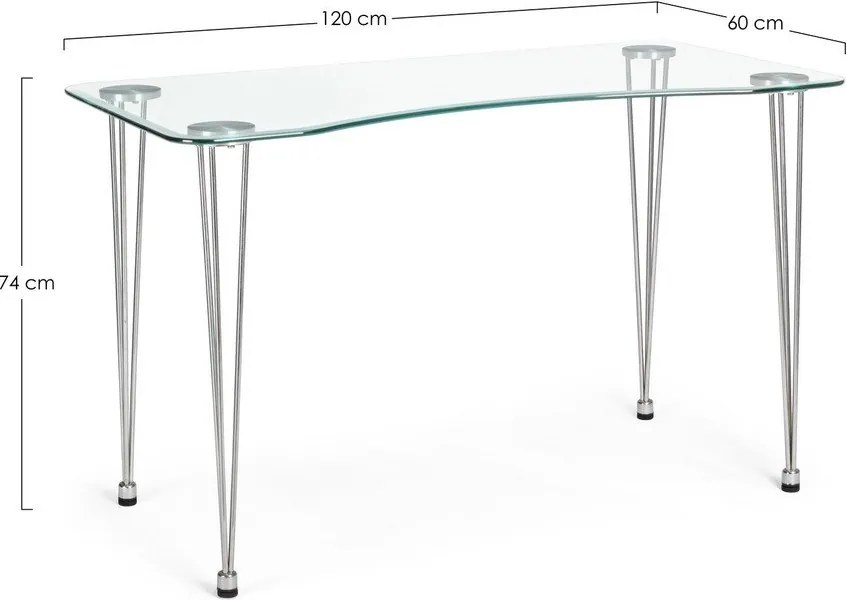 Работна маса със стъклен плот 60x120 cm Rondo – Bizzotto