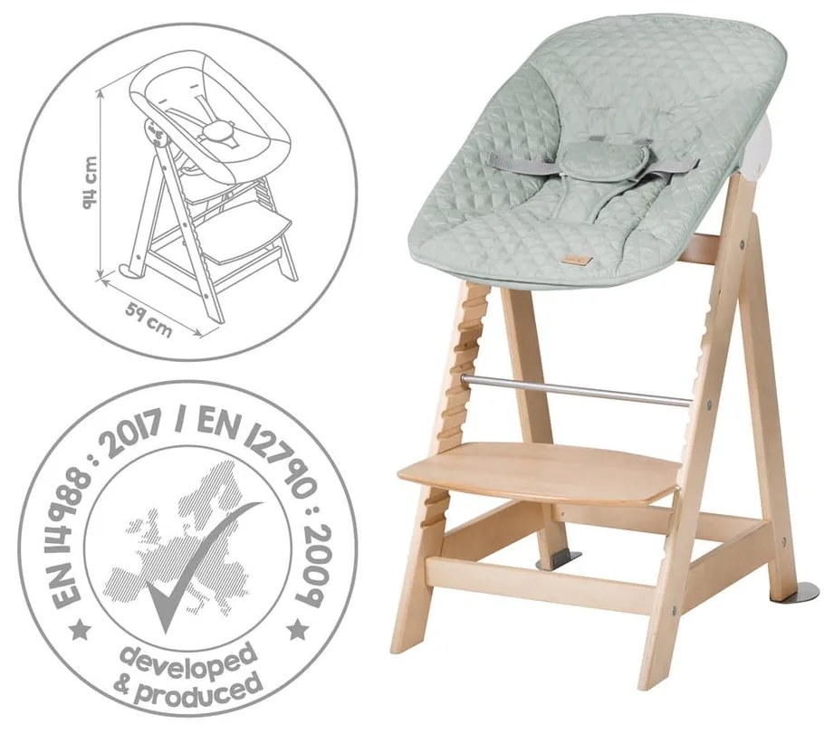 Стол за хранене в светлозелен и естествен цвят Style Born Up 2in1 – Roba