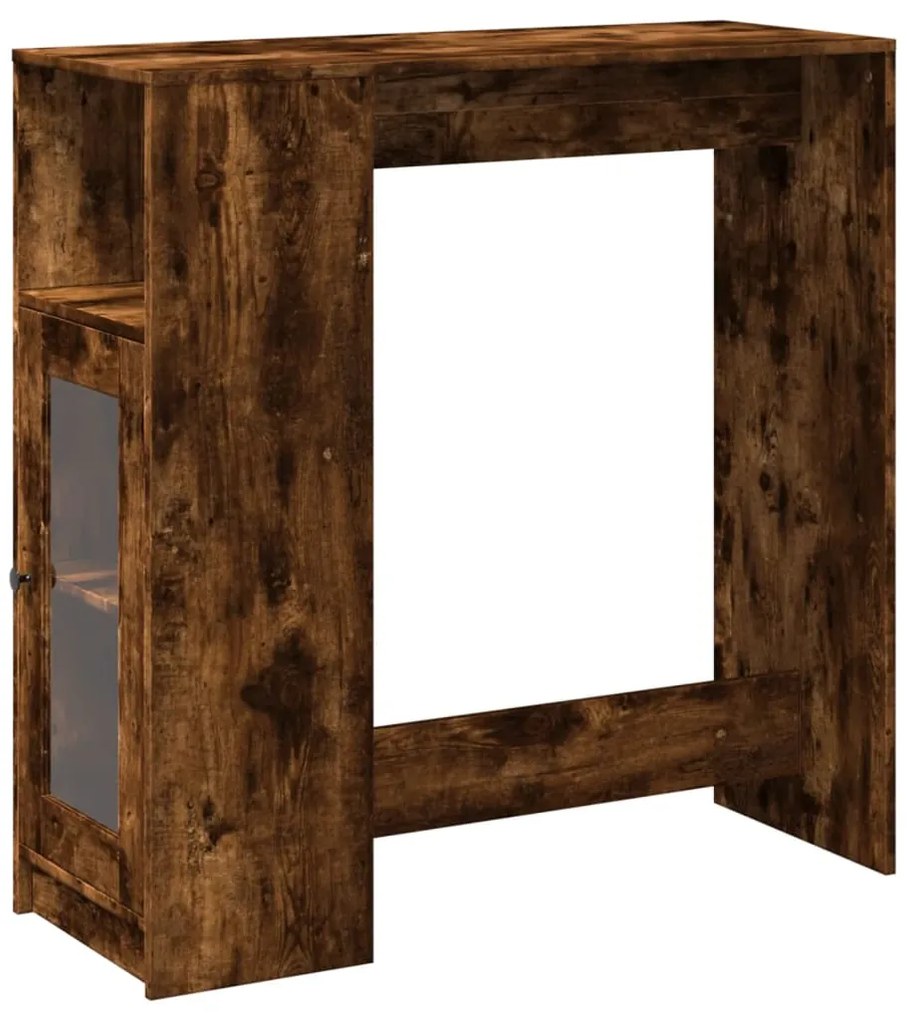 854368 vidaXL Бар маса с рафтове, опушен дъб, 101x40x103,5см, инженерно дърво