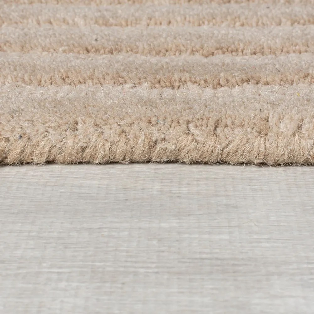 Бежов ръчно изработен вълнен килим 160x230 cm Zen Rectangles – Flair Rugs