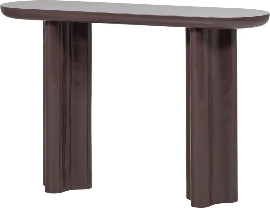 Тъмнокафява гланцова конзолна маса 35x120 cm Evara – WOOOD