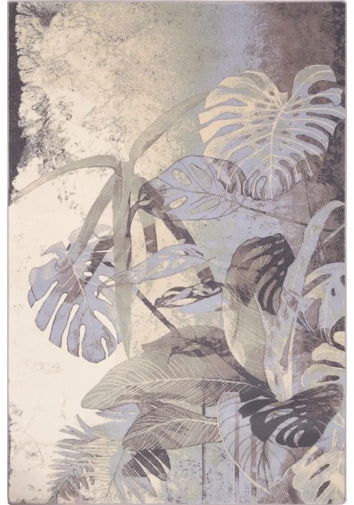 Кремаво-сив вълнен килим 160x240 cm Plants - Agnella