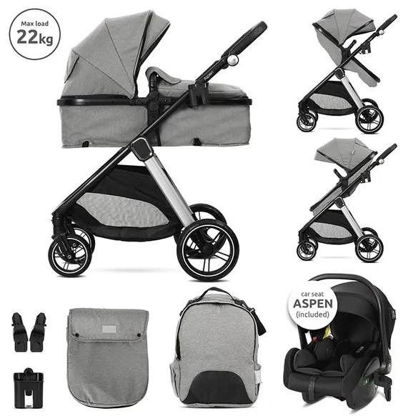 Комбинирана детска количка 3в1 ASPEN LORELLI - GREY