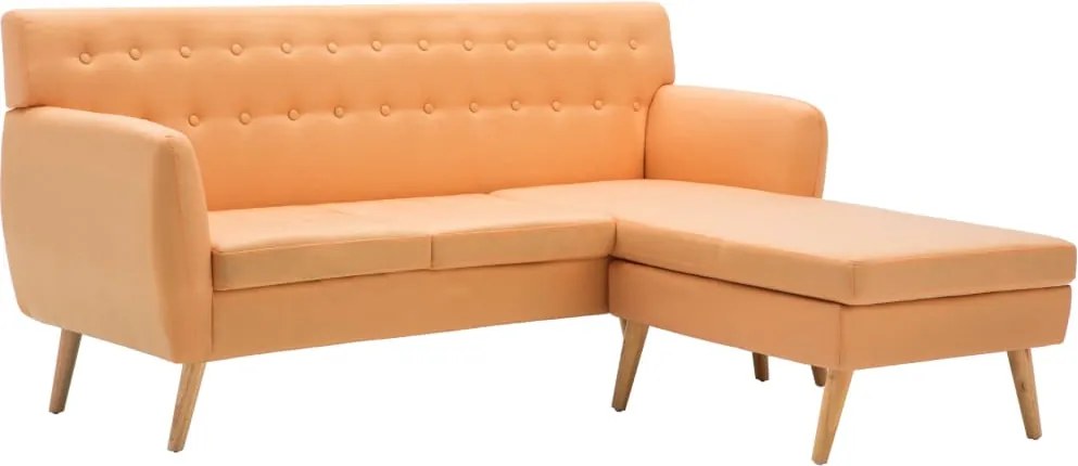 247022 vidaXL Г-образен диван тапицерия от плат 171,5x138x81,5 см оранжев