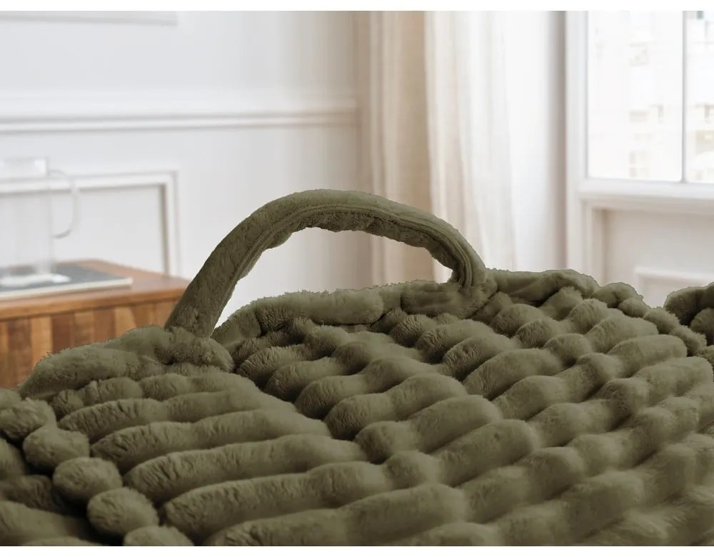 Зелен пуф от рипсено кадифе Socrate – Bobochic Paris