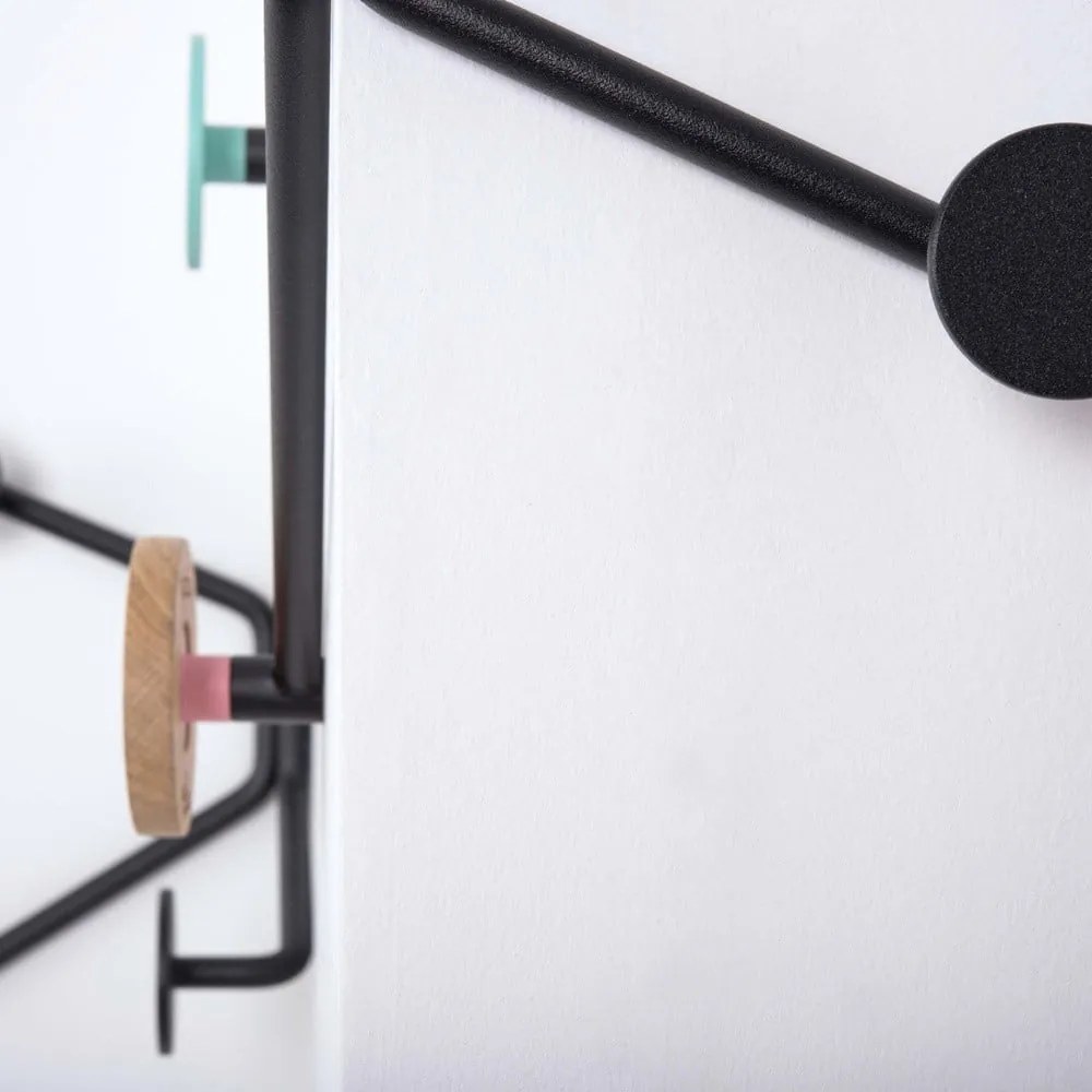 Черна стенна закачалка за външен ъгъл Hook - Gazzda