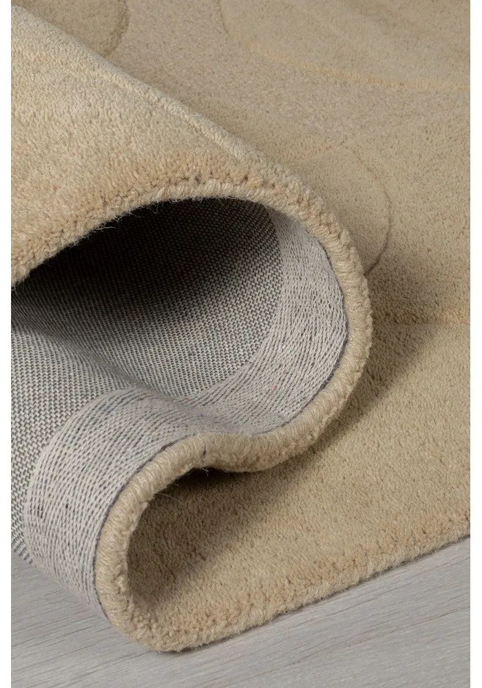 Бежов вълнен кръгъл килим ø 160 cm Gigi - Flair Rugs