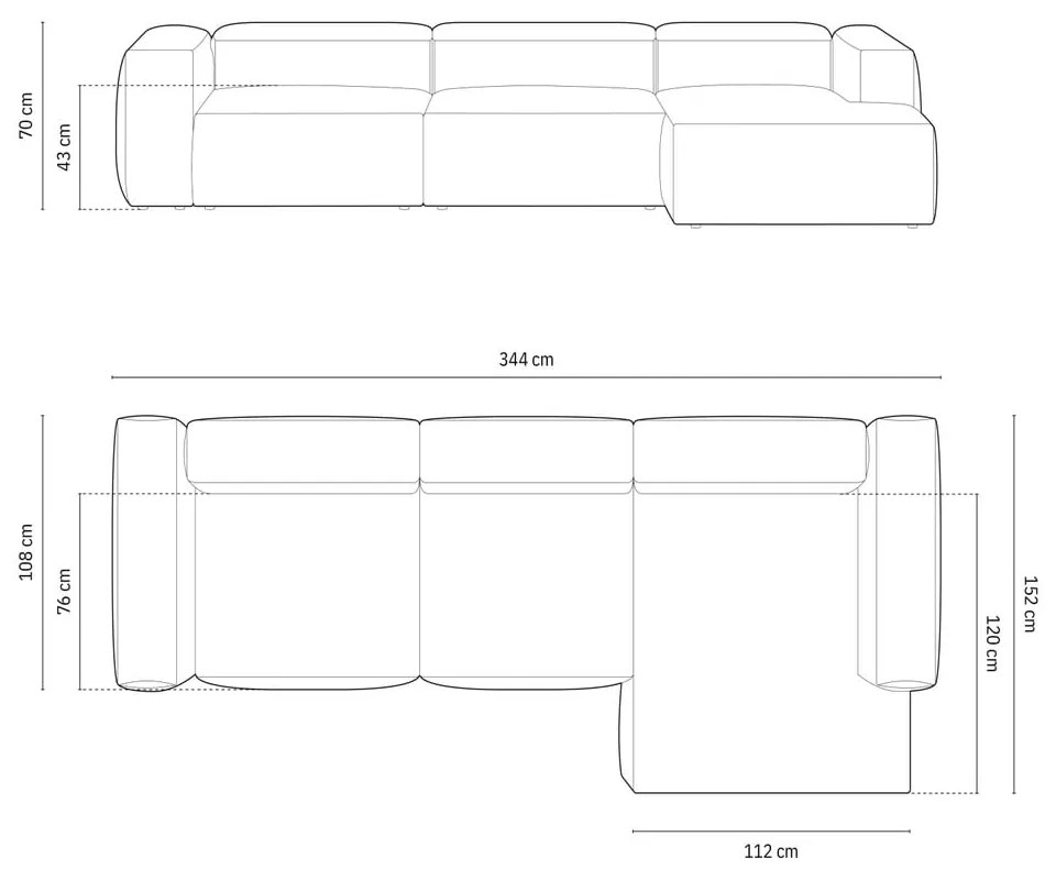 Тъмносин ъглов диван от рипсено кадифе (десен ъгъл) Bergamo – Cosmopolitan Design