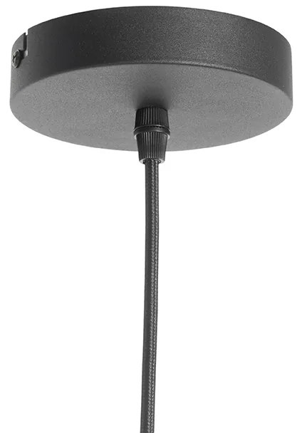 Арт Деко висяща лампа черна със златно стъкло 33 см - Pallon