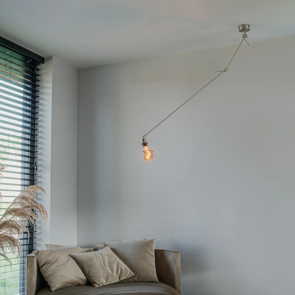 Висяща лампа от стомана без абажур регулируема - Blitz