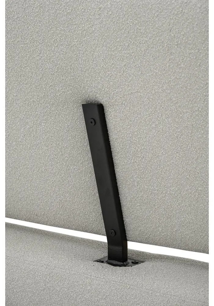 Светлосиво тапицирано двойно легло с включена подматрачна рамка 160x200 cm Odette – Scandic