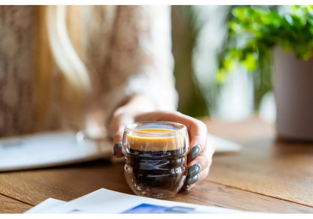 Стъклени чаши в комплект 2 бр. за еспресо/с двойни дъна 70 ml Sferico – Vialli Design