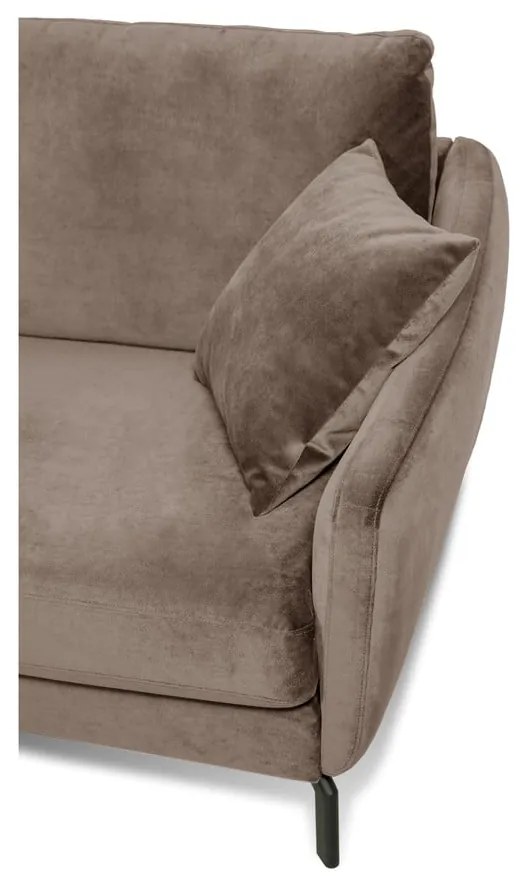 Ъглов диван от кадифе в кафяво-бежово (ляв ъгъл) Magic - Scandic