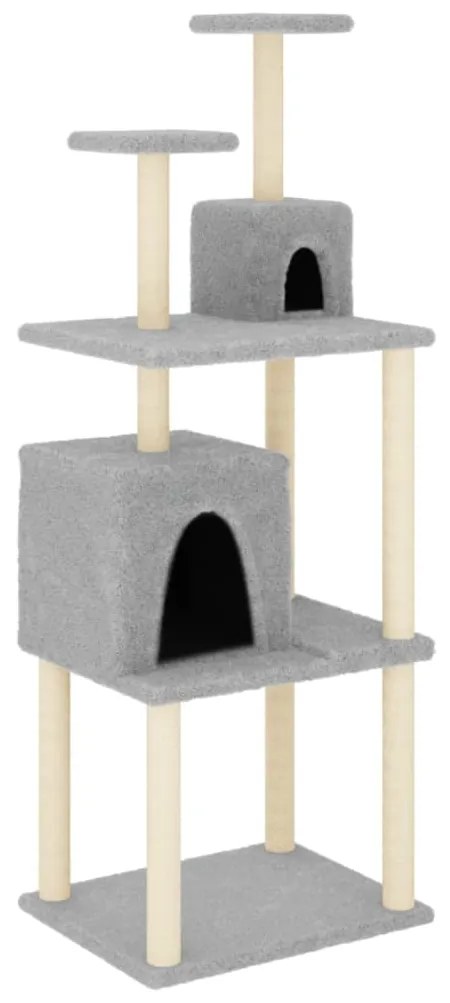 172068 vidaXL Котешко дърво със сизалени стълбове, светлосиво, 167 см