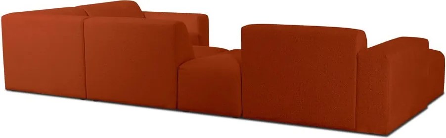 Ъглов диван от букле в тухлен цвят ("U" форма) Roxy – Scandic