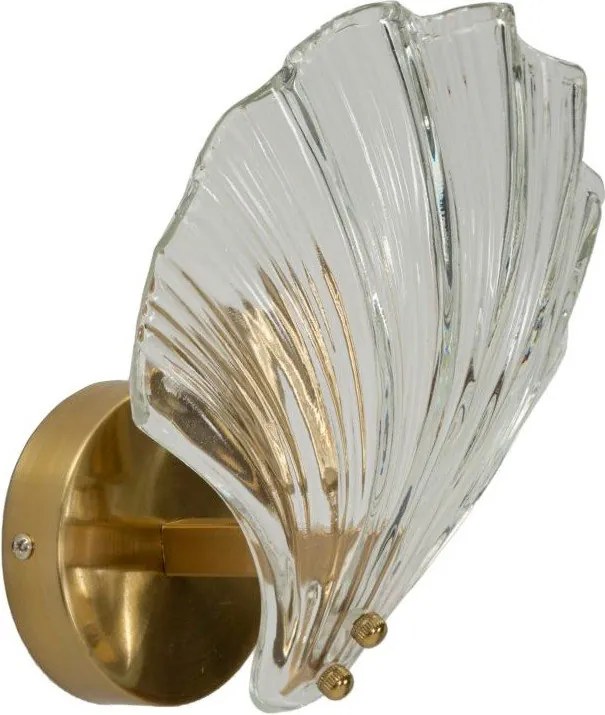 Стъклена стенна лампа в златист цвят Da Muro Shell – Mauro Ferretti