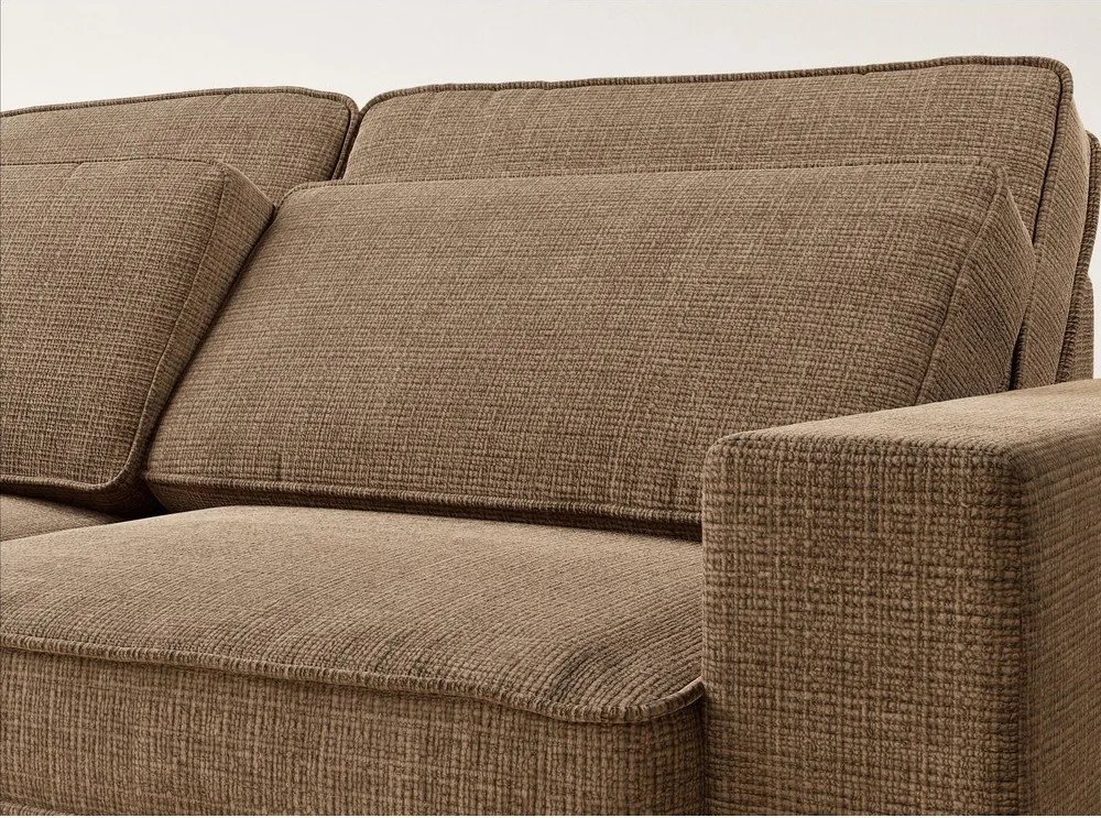 Светлокафяв шенилов ъглов диван (ляв ъгъл/L форма) Kirou – Maison de Rêve