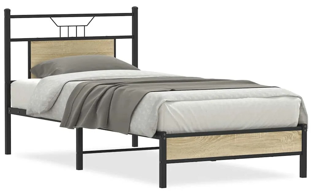 4106937 vidaXL Рамка за легло без матрак сонома дъб 90x200 см инженерно дърво