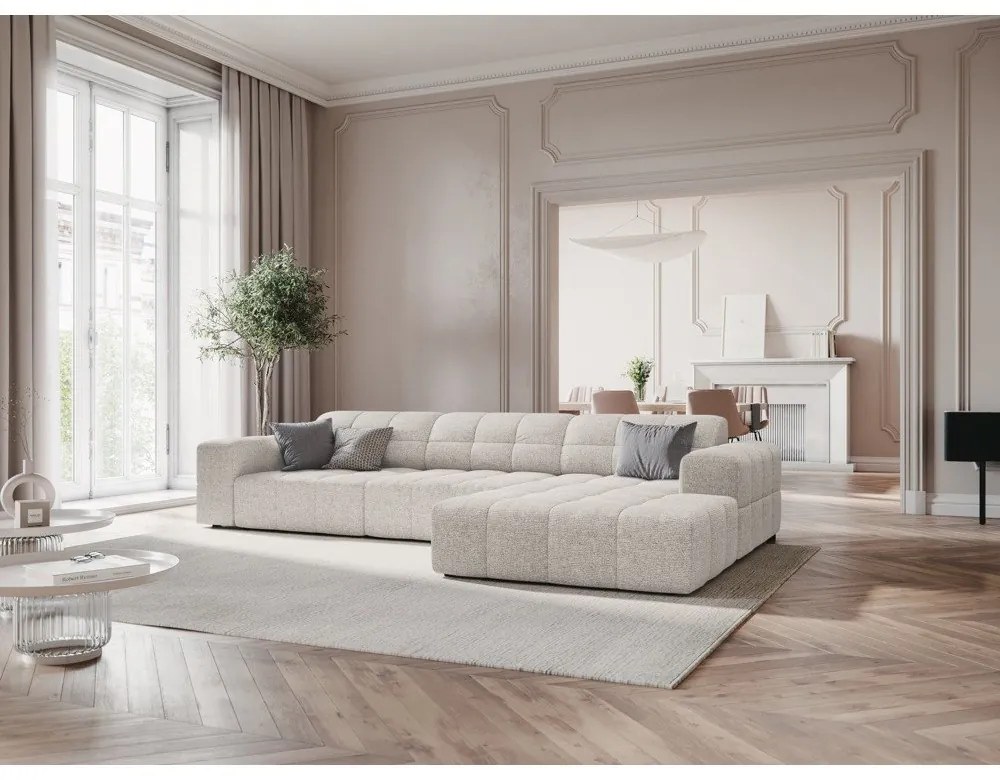 Светлосив ъглов диван (десен ъгъл) Chicago - Cosmopolitan Design