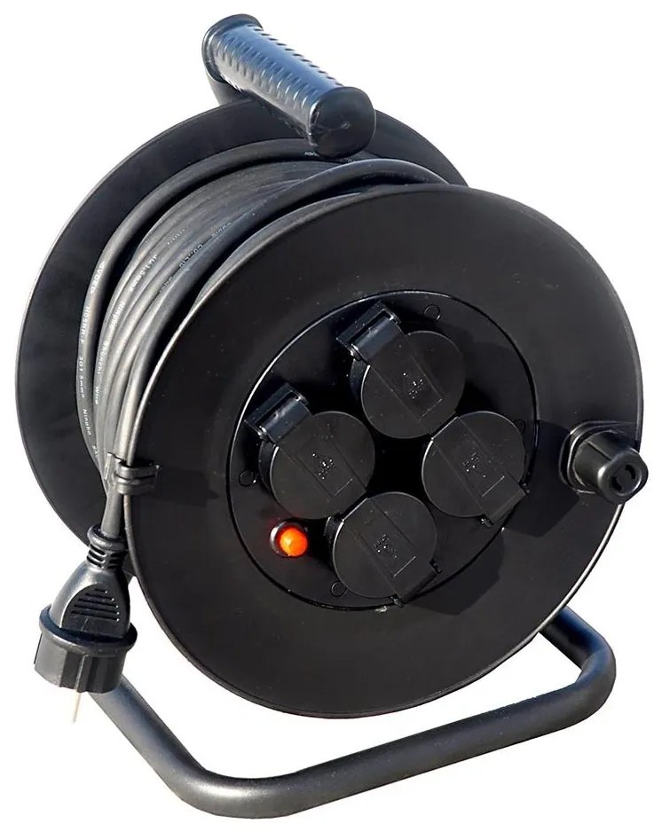 Solight PB33 - 25m удължител на макари, черен, IP44