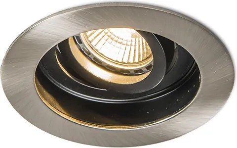 Интелигентен модерен вграден прожектор стомана с черно вкл. WiFi GU10 - Rondoo