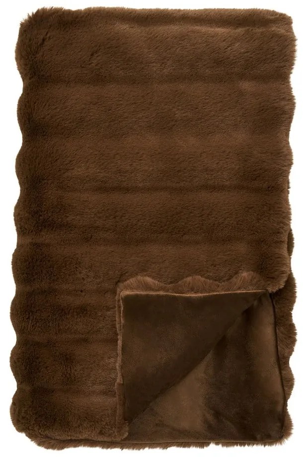 Кафяво одеяло от изкуствена кожа 130x180 cm Galena – House Nordic