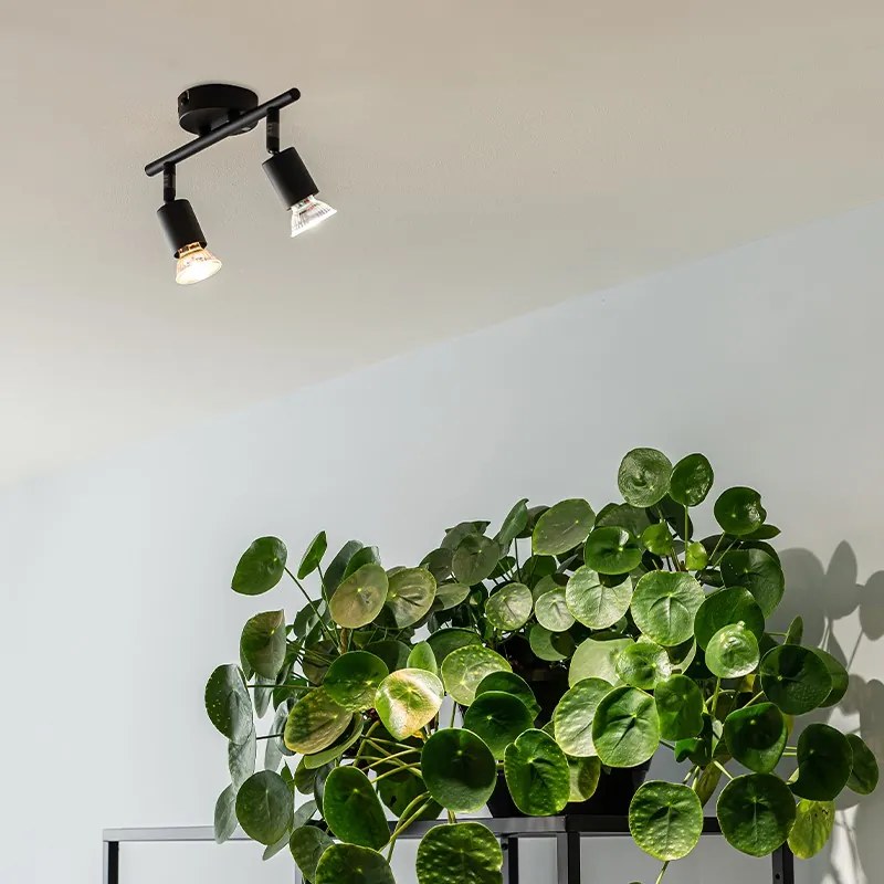 Индустриален прожектор черен наклоняем 2-светлина - Jeany